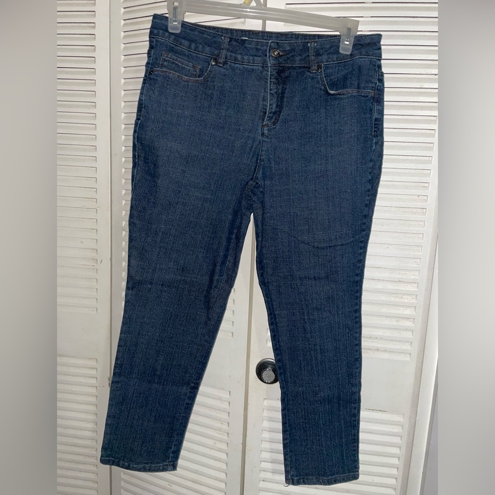 Liz Claiborne Secretly Slender Slim Leg Denim Jeans Size 12P Women’s Blue